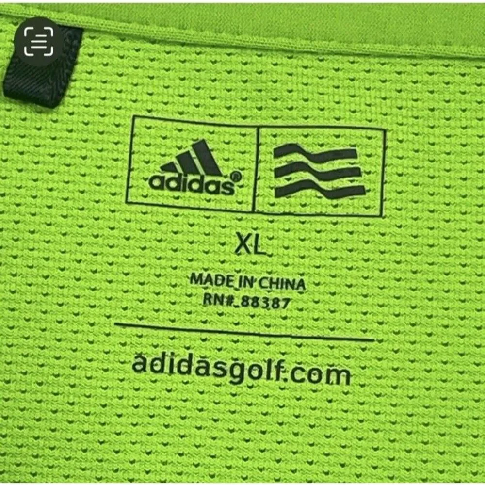 Adidas Adizero Golf Lime Green Performance Men Polo SS XL - Mission‎ Hills GC
